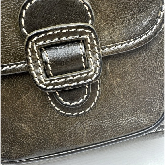 Auth Celine Vintage Olive Green Polished Leather Tote Bag Purse Handbag Preloved - Picture 12 of 16